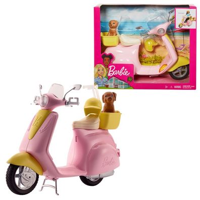 Rosa Motor-Roller für Barbie Puppe | Mattel | Scooter mit Hündchen