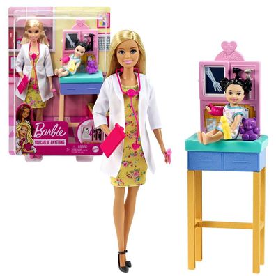 Barbie Kinderärztin | Mattel Spiel-Set mit Möbel, Puppe & Accessoires