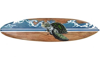 Deko Surfboard 100cm mit Meeresschildkröte Surfbrett z Aufhängen Schildkröte Meer