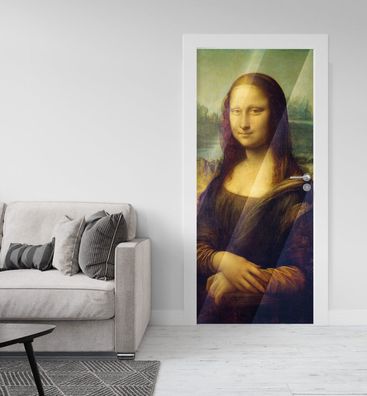 Türtapete Silberfolie Mona Lisa Türbild Türaufkleber Folie