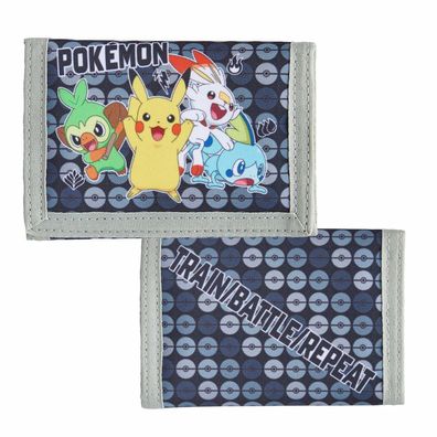 Kinder Geldbörse | Pokémon GO | 13 x 9 cm | Etui | Portemonnaie grau