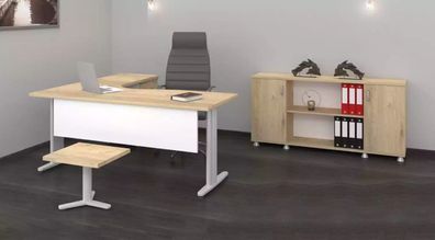 Eckschreibtisch Büro Arbeitszimmer Modern Komplett Set Möbel 3tlg Neu