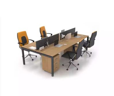 Großer Schreibtisch Büroeinrichtung Team Tisch 4 Personen Tische Büromöbel Noch 6