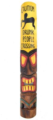 Wandmaske Tiki gelb 100cm Tiki Hawaii Maske Holzmaske Drunken crossing