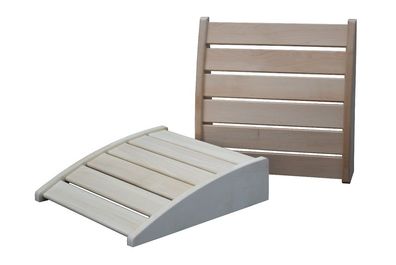 Sauna Kopfstütze Rückenlehne RV 3in1 | Holz Kissen 40x40 Zubehör Espe und Erle