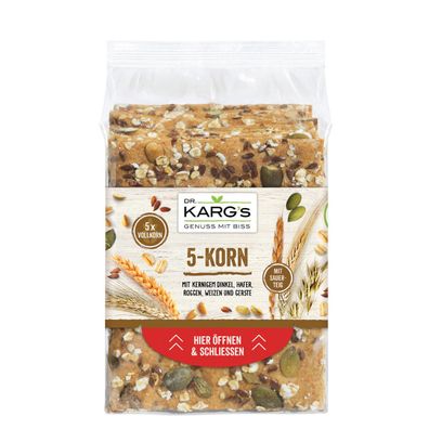 Dr. Kargs 5 Korn Knäcke mit Dinkel Hafer Roggen Weizen und Gerste 200g