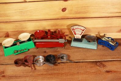 Antike Spielzeug Waage Konvolut ab ca. 1940 Fundzustand Jouet, STI Kaufladen #W