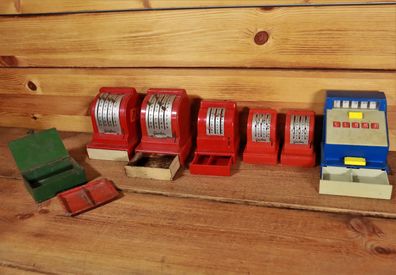 Geobra Spielzeug Kasse ab ca. 1940 Lot unterschiedliche Zustände / Playmobil #W