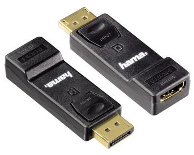 2x Hama DisplayPort-Stecker DP auf HDMI-Kupplung Adapter 4K Full HD Audio Video
