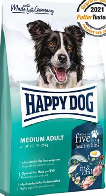 HAPPY DOG ¦ fit & vital - Medium Adult - 12kg ? Trockenfutter