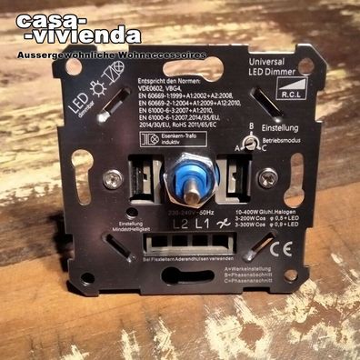 LED/ Universal-Dimmer 3-500W/ VA "R, L, C" - passend für alle GIRA® Schalterprogr