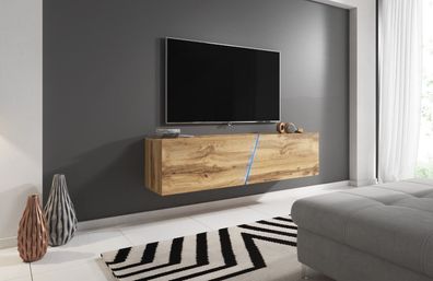 Fernsehschrank Wotan Eicihe RGB Beleuchtung 160 cm breit TV Board Lowboard NEU
