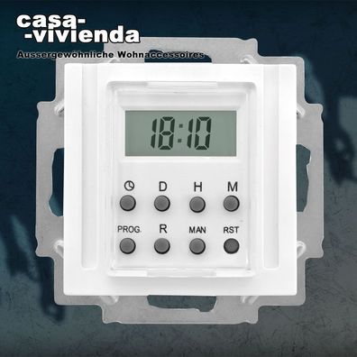 Elektronische LCD-Zeitschaltuhr GIRA Standard 55®, E2®, Glasrahmen KLEIN55