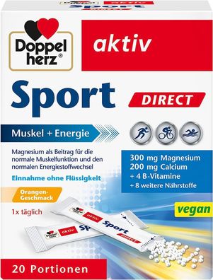 Doppelherz Sport DIRECT Muskel + Energie Magnesium Calcium Vitamine 20 Portionen