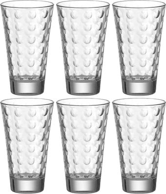 Leonardo 012684 Ciao Optic Wasser Gläser Trink Saft Becher Glas 6er Set 300 ml