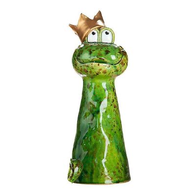 Froschkönig aus Keramik, 8,5x9x24,5 cm, von Gilde
