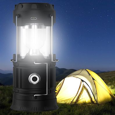 Tragbare LED-Campinglaterne - ultrahelle USB-wiederaufladbare Solarbatteriebetriebene