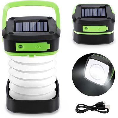 Campinglaterne, Solarbetriebene und wiederaufladbare USB-Campinglaterne Tragbare Falt