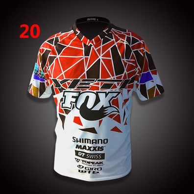 Fox Herren trikot Radsport Fahrrad-Tops T shirt Freizeit Kurzarm jersey #20