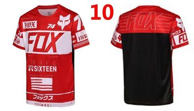 Fox Herren trikot Radsport Fahrrad-Tops T shirt Freizeit Kurzarm jersey #10
