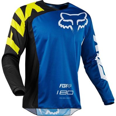 Herren Radsport Sweatshirt Fox Trikot Freizeit Pullover Blau