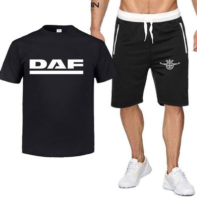 Sommer Herren Sportanzug DAF Autorennen T-shirt Hose 2er Set