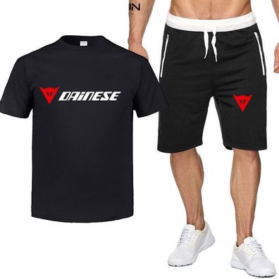 Sommer Herren Sportanzug Dainese Motorradrennen T-shirt Hose 2er Set