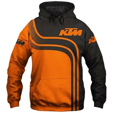 Herren 3D Sweatshirt Hoodie Druck KTM Motorrad Kapuzenpullover