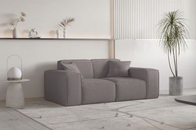 Sofa Designersofa CELES Premium 2-Sitzer in Stoff Ascot Bukla Taupe