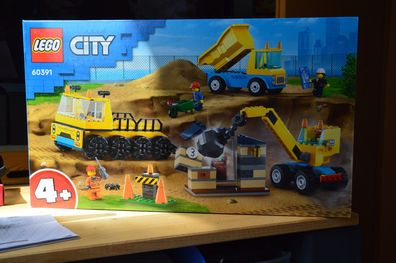 LEGO 60391 City - Baufahrzeuge und Kran mit Abrissbirne - 4+