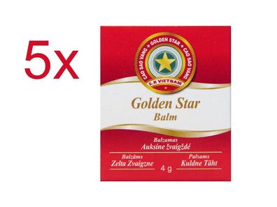 Vietnamesische Balsam 5 x 4 g Golden Star Erkältung Kopfschmerzen Danapha