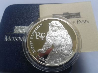 Original 100 Francs 1993 PP Frankreich Infante Marguerite de Velasquez 22,2g Silber