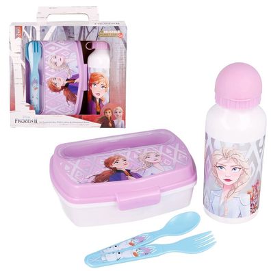 Alu-Trinkflasche & Brotdose mit Besteck | Disney Frozen | Lunch-Box
