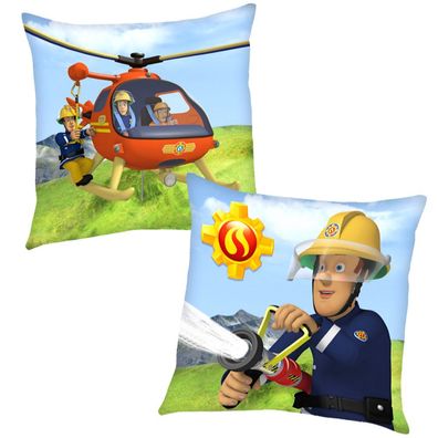 Helikopter | Kinder Deko-Kissen 40 x 40 cm | Feuerwehrmann Sam