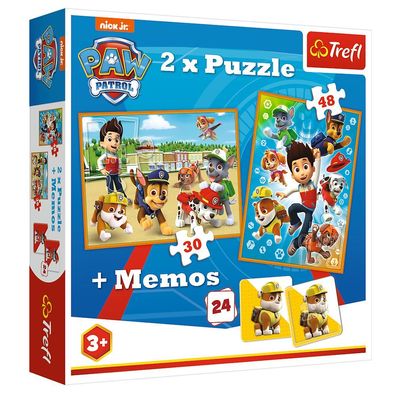 Memo und Puzzle Box 30 & 48 Teile | Paw Patrol | Memo Spiel & Puzzle