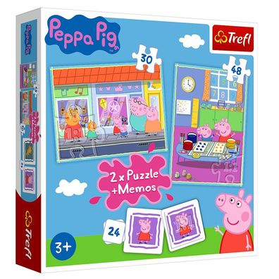 Memo und Puzzle Box | Peppa Wutz | Peppa Pig | Memo Spiel und 2 Puzzle