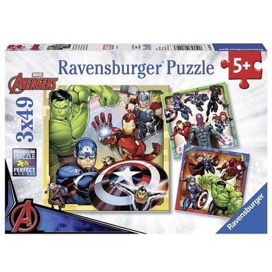 Puzzle Box 3 x 49 Teile | Marvel Avengers | Ravensburger | Superhelden
