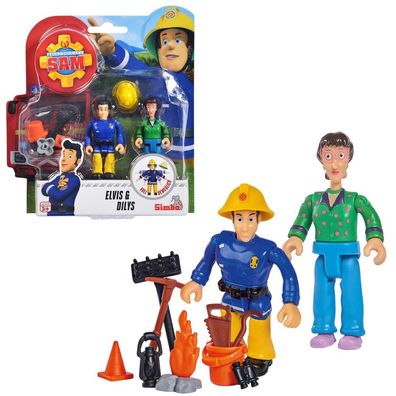 Elvis & Dilys | Feuerwehrmann Sam | Spiel-Figuren Set | Simba Toys