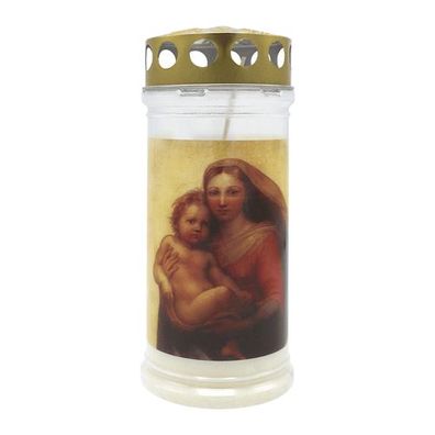 Memoriam-motivkerze „Madonna", Nr. 412, Aeterna, mit Golddeckel, 75/170 mm, 30%