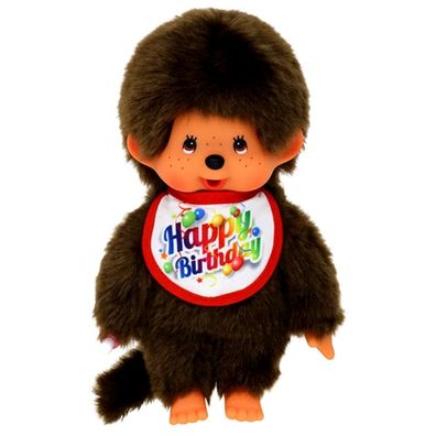 Junge mit Geburtstag Latz Happy Birthday | 20 cm | Monchhichi Puppe