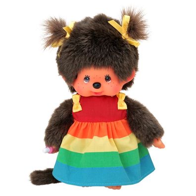 Mädchen im Regenbogen Kleid | 20 cm | Monchhichi Puppe | Fashion Dress