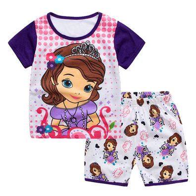 Prinzessin Sofia Kurzarm Pyjamaset Loungewear Mädchen Cotton Sleepwear für 2-7 Jahre