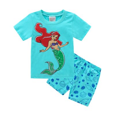 Little Mermaid Ariel Kurzarm Pyjamas Mädchen Cotton Nachtwäsche Loungewear