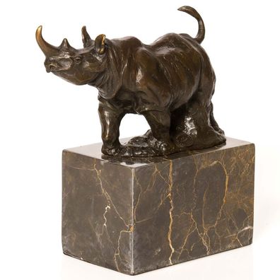 Bronzeskulptur Nashorn Rhinozeros 3kg Bronze Figur Statue im Antik-Stil