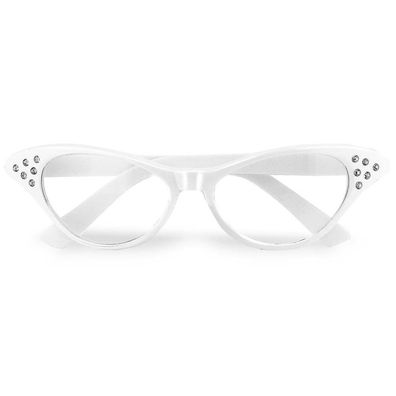 50er Jahre Brille weiß