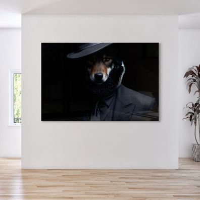 Wolf Wandbild Leinwandbild Mafia Tier Poster, Acrylglas