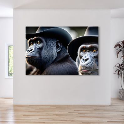 Abstrakt Wandbild Leinwandbild Gorilla Mafia Affen Tier Acrylglas Aluminium , Poster