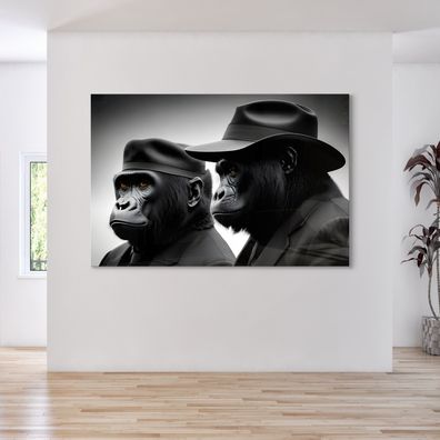 Abstrakt Wandbild Leinwandbild Gorilla Mafia Affen Tier Poster , Acrylglas