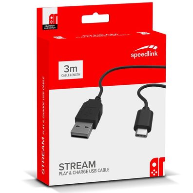 Speedlink 3m Play & Charge USB-C Kabel Ladekabel für Nintendo Switch Controller