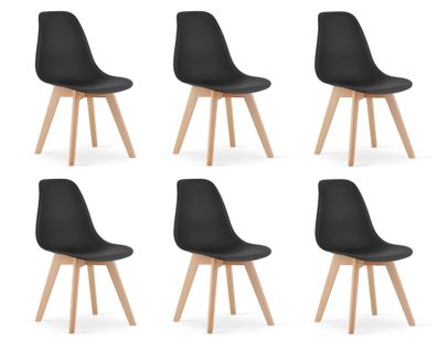 Esszimmerstühle KITO – Set mit 6 Esszimmerstühlen – Schwarz